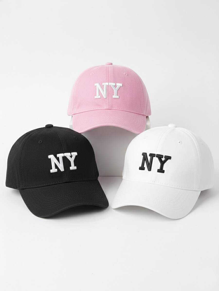 Bộ 3 mũ lưỡi trai thêu logo New York, mũ chống nắng, mũ tài xế xe tải, mũ đi biển, mũ câu cá, mũ dự tiệc, mũ chơi golf, mũ sinh nhật phong cách vintage, phù hợp cho nữ, mùa xuân/hè/thu/đông, cũng có thể dùng làm quà tặng ngày lễ cho bạn bè, dịp nghỉ mát, du lịch, lễ hội.