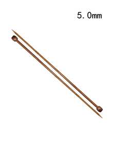 2 kim đan một đầu bằng tre, dài 35cm - Đầu thẳng, thích hợp cho người mới bắt đầu và các dự án sợi cồng kềnh - Màu cacbon hóa - Xem 18