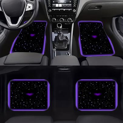 4pcs/Set Car Floor Mats, Unique Patterned Design, All Season Universal Fit, Decoration & Protection For Cars/SUVs, Outdoor Camping Mat, Travel, Carpet, Cushion, Pet Mat. Great Gift For Christmas, Thanksgiving, New Year, Mother's Day, Father's Day, Valentine's Day, Birthday, New Year For Ladies & Gentlemen To Protect Their Beloved Cars