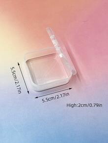 4,5 cm/5,5 cm/6,5 cm/7,5 cm Scatole di immagazzinaggio in plastica quadrate, organizer portatile in plastica bianca per forniture artistiche per pittura a diamanti 5D, kit di cucito, orecchini - trasparente - Visualizzare 8