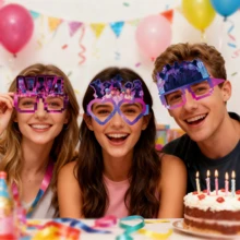 Mattel 6件套K-POP鬼灭之刃动漫风格派对眼镜套装 - 趣味卡通眼镜，色彩鲜艳的表演眼镜，适合生日、主题派对和摄影棚（多种款式）