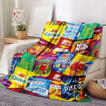 1pc Interesting Potato Chip Snack Lover Blanket, With Vivid Candy And Snack Print Design, Suitable For Home, Travel, Gift, Sofa Throw - Multicolor - View 4