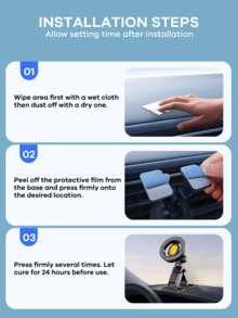 REMAX Dudukan Ponsel Mobil Magnetik Kuat, Daya Hisap Kuat Menempel di Permukaan Apa Pun, Pemosisian 360°, Aksesori Mobil, Perlengkapan Mobil untuk Perjalanan, Barang-barang Mobil - WT12-C23 - View 6