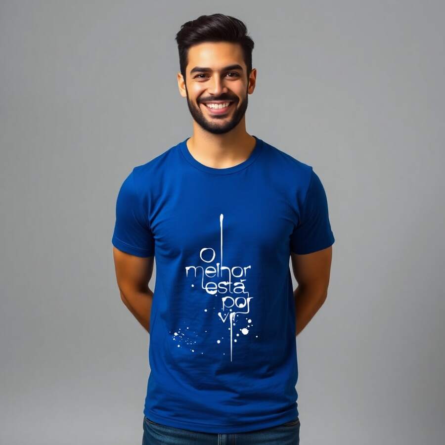 "The Best Is Yet To Come" Christian Premium Fabric T-Shirt - Blue - View 1