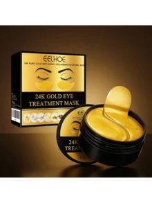 60pcs 24k Gold Eye Mask Moisturizing Firming Nourishing Area Eye Gel Treatment Cream Hydrating Patch Dark Circles Bags - 1 hộp * 60 cái - Xem 1