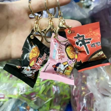 Korean Realistic Snack Bag Keychain, Mini Spicy Chicken Ramen/Potato Chip Snack Bag Keyring, Bag Charm - Multicolor - View 1