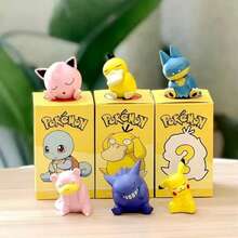 pokemon 6件套宝可梦瞌睡系列盲盒手办，可爱皮卡丘和毛绒玩偶，汽车/家居/办公室装饰，收藏级盲盒手办，节日礼物（包装随机） - 彩色 - 查看 7