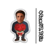 1 Personalized Pillow - Customized Face, Two Styles. Unique And Breathable, Suitable For Her, Him, It, Boyfriend, Girlfriend, Dad, Mom, Family, Friends, Anniversary, Mother's Day, Birthday, Valentine's Day, Christmas, Halloween, Graduation Ceremony, Father's Day, Wedding, Housewife, Sofa, Bed, Car, Tea Room, Bedroom, Bathroom, Living Room, Dining Room - Men's - View 10