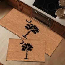 1 szt. Dywan z nadrukiem w kształcie drzewa kokosowego, mata z imitacji wełny – bardzo chłonna, łatwa do czyszczenia, odpowiednia do wystroju wnętrz, do domu, na farmę, do przedpokoju, do wnętrz, do kuchni, jadalni, małego biura/biura domowego, do zlewu, pralni, wycieraczki, maty kuchennej, maty antypoślizgowej - Wielokolorowe - Zobacz 1
