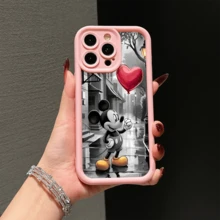 Disney Mickey Mouse Themed Phone Case Featuring A Heart Balloon Design What What Use As A Stylish Accessory Compatible With IPhone 17, 16, 15, 14, 13, 12, And 11 Pro Models And Designed With Shockproof Protection This Case Makes A Delightful Gift For Family Friends Birthdays Holidays And Special Occasions - Hồng - Xem 2