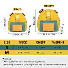 1件黄色狗狗背包式胸背带，带牵引绳，可爱宠物幼犬背包，内置狗狗便便袋分配器，可调节宠物自带背袋，适合小型和中型犬旅行、远足、日常散步（S、M） - 黃色 - 查看 2