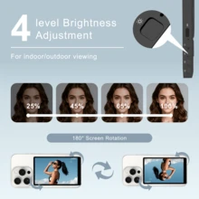 2026 New Vlog Selfie Monitor Screen For Smartphones, Built-In Speaker, Compatible With Android And IOS, Rear Camera Monitor For Live Streaming - Low Latency, 3.97" ABS Display, Battery/USB Powered, Rechargeable Lithium Polymer Battery, Essential For Selfie And Vlog | Modern Phone Accessories | Low Latency Monitor, Camera, Photography Enthusiasts, Valentine's Day Gift - Multicolor - View 3