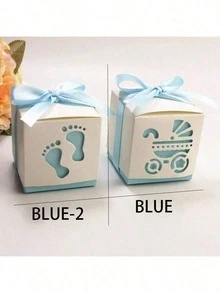 25pcs Blue Ribbon Gift Boxes, Candy Boxes - Blue - View 2