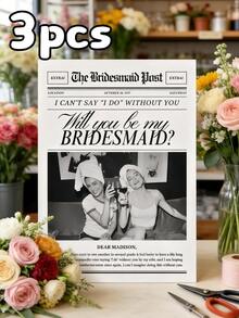 1/3/5pcs Customized Newspaper Style Proposal Props, Featuring Personalized Photos, Retro Design And Traditional Newspaper Layout. Can Be Used To Package Gift Boxes, Flowers And Other Gifts, Breaking Away From The Monotony Of Traditional Packaging, And Endowing Each Gift With A Sense Of Ceremony And A Unique Story. - Multicolor - View 16