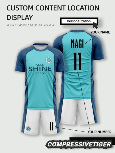 Customized Men's Short Sleeve Blue Chainmail Football Jersey, Anime Unisex Football Jersey, Nagi 11, ISAGI 11 Cosplay Set, Anime Gift, Suitable For Both Men And Women, Valentine's Day Gift