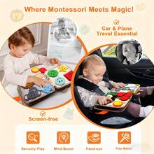 Montessori Busy Giraffe Book, Sensory Training Quiet Book For Toddlers, Fine Motor Skills Early Education Habit Knowledge Development Game, Sensory Toys For Preschool Education - Ginger - View 3