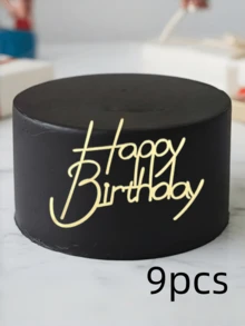 3个/6个/9个“生日快乐”PMMA蛋糕装饰插牌，现代字母图案蛋糕装饰，适用于生日派对、圣诞节、生日蛋糕礼品塔装饰、圣诞节、蛋糕装饰、蛋糕插牌、烘焙用品、厨房必备品、烘焙装饰、烘焙用品、蛋糕用品、节日礼物、节日装饰 - Style M - 查看 11