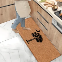 1 szt. Dywan z nadrukiem w kształcie drzewa kokosowego, mata z imitacji wełny – bardzo chłonna, łatwa do czyszczenia, odpowiednia do wystroju wnętrz, do domu, na farmę, do przedpokoju, do wnętrz, do kuchni, jadalni, małego biura/biura domowego, do zlewu, pralni, wycieraczki, maty kuchennej, maty antypoślizgowej - Wielokolorowe - Zobacz 8