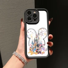 Disney Mickey Mouse Patterned Phone Case With Colorful Balloons And A Castle Design. Compatible With IPhone 17, 16, 15, 14, 13, 12, And 11 Pro Models. Made Of Durable TPU Material With Shockproof Protection. Perfect Gift For Family And Friends On Birthdays, Holidays, Or Special Occasions Like Valentine's Day. - 黑色 - 查看 2