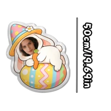 1 Personalized Pillow - Customized Face, Rabbit Wearing Hat. Unique And Breathable, Suitable For Her, Him, It, Boyfriend, Girlfriend, Dad, Mom, Family, Friends, Anniversary, Mother's Day, Birthday, Valentine's Day, Christmas, Halloween, Graduation Ceremony, Father's Day, Wedding, Housewife, Sofa, Bed, Car, Tea Room, Bedroom, Bathroom, Living Room, Dining Room - Multicolor - View 10