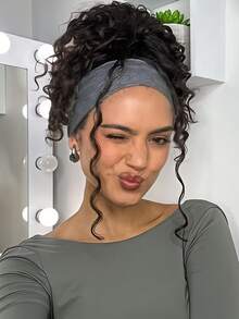 6 Pcs Women Sports Headbands Wide Non Slip - Soft Stretchy Hair Bands For Yoga, Running, Workout & Washing Face, Solid Color Elastic Hair Accessories Solid Color Headband (Black, White, Gray) Women Head Scarf Work Out Sweatband - Multicolor - View 6