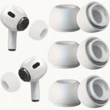 3 Pairs Silicone Earplugs, Suitable For IrPods Pro/IrPods Pro 2, With Noise Cancelling Holes For Easy Carrying And Replacement, Anti Slip Soft Silicone, Suitable For IrPods Pro Earplug Replacement - White S+M+L - View 1