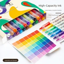168 Colors Acrylic Marker Pen Set, Quick Dry And Fade Resistant, Ideal For Painting, Illustration, Crafts, Coloring Books, DIY Projects On Paper, Fabric, Wood, Stone, Plastic, Glass, Ceramic, Pumpkin, Metal And More, Perfect Gift For Easter, Thanksgiving, Halloween, Christmas - Multicolor - View 8