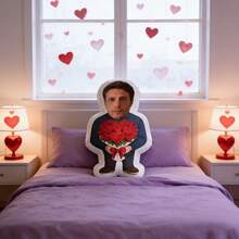 1 Personalized Pillow - Customized Face, Two Styles. Unique And Breathable, Suitable For Her, Him, It, Boyfriend, Girlfriend, Dad, Mom, Family, Friends, Anniversary, Mother's Day, Birthday, Valentine's Day, Christmas, Halloween, Graduation Ceremony, Father's Day, Wedding, Housewife, Sofa, Bed, Car, Tea Room, Bedroom, Bathroom, Living Room, Dining Room - Men's - View 5