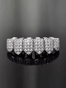 1pc/2pcs Grillz Hip-Hop 18K Gold Plated Grillz GRILLS Teeth Gold Tooth For Halloween, Party & Gift Unisex