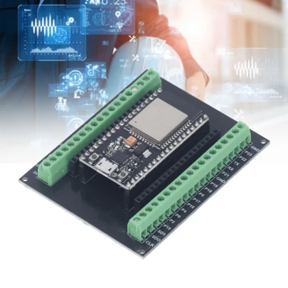 Placa expansión ESP32, compatible NodeMCU-32S Lua 38Pin GPIO. Diseño doble capa, buen contacto y señal estable. Funciones avanzadas: conmutador antenas, convertidor RF, amplificadores, filtros y gestión energía. Soporta modos AP, STA y coexistencia. Segura y confiable, adaptable a diversas aplicaciones. Ideal para duplicar pines GPIO. Componentes de calidad, perfecta para proyectos inteligentes. Tamaño: 77x63mm. Material: FR4.