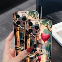 Disney What Mickey Mouse Inspired Phone Case Decorated With A Heart Balloon Pattern. Compatible With IPhone 17, 16, 15, 14, 13, 12, And 11 Pro Models. Made Of TPU With Shockproof Protection. It's A Great Gift For Family, Friends, Birthdays, Holidays, And Valentine's Day. - 棕色 - 查看 9