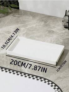 Simple Solid Color Dessert Serving Tray For Home Use - White - View 15