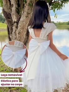 Young Girls Dresses - 米色 - 查看 3
