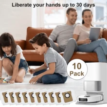 10 Pieces Vacuum Cleaner Bags Compatible With Xiaomi X10 And L10s Ultra Robot Vacuum Cleaner Extraction Station, 2.5L Large Capacity Replacement Vacuum Cleaner Bags - White - View 6