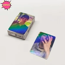 55张K-POP新人男团全息小卡，包含个人照和团体照，明星周边专辑自印小卡，适合粉丝作为装饰品和收藏品。 - 彩色 - 查看 3
