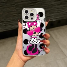 Disney Minnie Mouse Patterned Phone Case Decorated With Oversized Sunglasses And Polka Dots. Compatible With IPhone 17, 16, 15, 14, 13, 12, And 11 Pro Models. Made Of TPU With Shockproof Protection. It's A Perfect Gift For Family, Friends, Birthdays, Spring Festival, Holidays, Boyfriends, Girlfriends, And Valentine's Day. - 粉色 - 查看 9