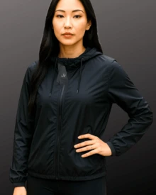 Kit Of 2 Lightweight Women's Windbreaker Jackets Ideal For Physical Activity (Walking, Running And Going To The Gym) - 黑與酒 - 查看 3