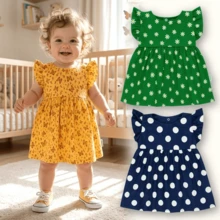 Comfortable And Lightweight Printed Summer Baby Dress - Baby Pink - View 2
