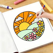 40 Páginas - 200g, Livro de Colorir de Paisagem Urbana Fresca, Estilo Fresco e Curativo, Padrões de Paisagem Urbana, Esquema de Cores Cinza e Preto, com Detalhes de Edifícios de Grande Altura, Coloração Relaxante, Adequado para Papelaria, Suprimentos Escolares, Adequado como Presente para Meninas, Dia dos Namorados, Ano Novo - Alívio do estresse - Visão 6