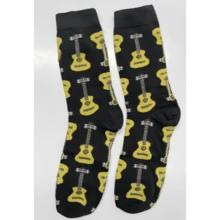 1 par de calcetines cálidos y antideslizantes con diseño de guitarra, calcetines largos creativos, calcetines de otoño/invierno - Multicolor - Ver 8