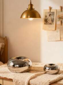 现代树脂球形烛台装饰茶蜡烛台，家居美学，北欧简约桌面摆件，适用于客厅、卧室、浴室和办公室，时尚乔迁礼物，营造温馨氛围，多功能装饰，适合节日派对和日常休闲。 - 彩色 - 查看 6