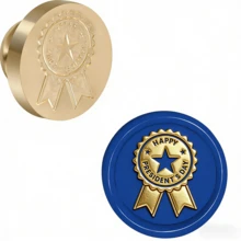 BAOFALI 1个蜡封头/7件套蜡封印章，包含“谢谢”、“生日快乐”、“爱意满满”等英文单词印章 - 英文单词蜡封印章 - 婚礼请柬蜡封 - 礼品包装蜡封