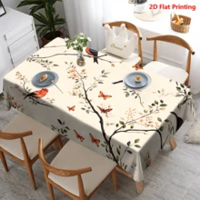 1/20 khăn trải bàn, họa tiết chim và hoa nhiều màu sắc, chủ đề mùa xuân, chất liệu polyester, dệt máy, thích hợp cho dã ngoại, cắm trại, đám cưới, sinh nhật, tiệc buffet, trang trí nhà cửa. - Nhiều màu - Xem 12