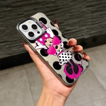 Disney Minnie Mouse Patterned Phone Case Decorated With Oversized Sunglasses And Polka Dots. Compatible With IPhone 17, 16, 15, 14, 13, 12, And 11 Pro Models. Made Of TPU With Shockproof Protection. It's A Perfect Gift For Family, Friends, Birthdays, Spring Festival, Holidays, Boyfriends, Girlfriends, And Valentine's Day. - 粉色 - 查看 10