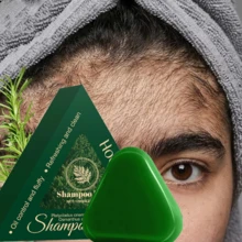 [Refreshing & Oil Control] Usman Grass And Platycladus Orientalis Leaf Shampoo Soap, Cleaning, Removes Loose Dandruff, Control Oil, Nourish, Repairs Split And Damaged Hair, Making Hair Look Darker And Shinier, Voluminous Hair - Fresh - View 1