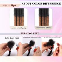 0,6 cm tjocklek 6-24 tum 30/60 strängar dreadlocks äkta hårförlängningar för kvinnor ombre brunt loc-hår kan färgas - S1/30 - Visa 5