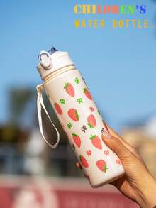 1 pezzo Borraccia da 750ml per bambini, borraccia per studenti, regalo carino per ragazze e ragazzi, tazza con cannuccia, adatta per uso all'aperto, a scuola, sport, ritorno a scuola, laurea, portatile, con decorazioni a fiocco, ciliegia, a forma di cuore - Multicolore - Visualizzare 13