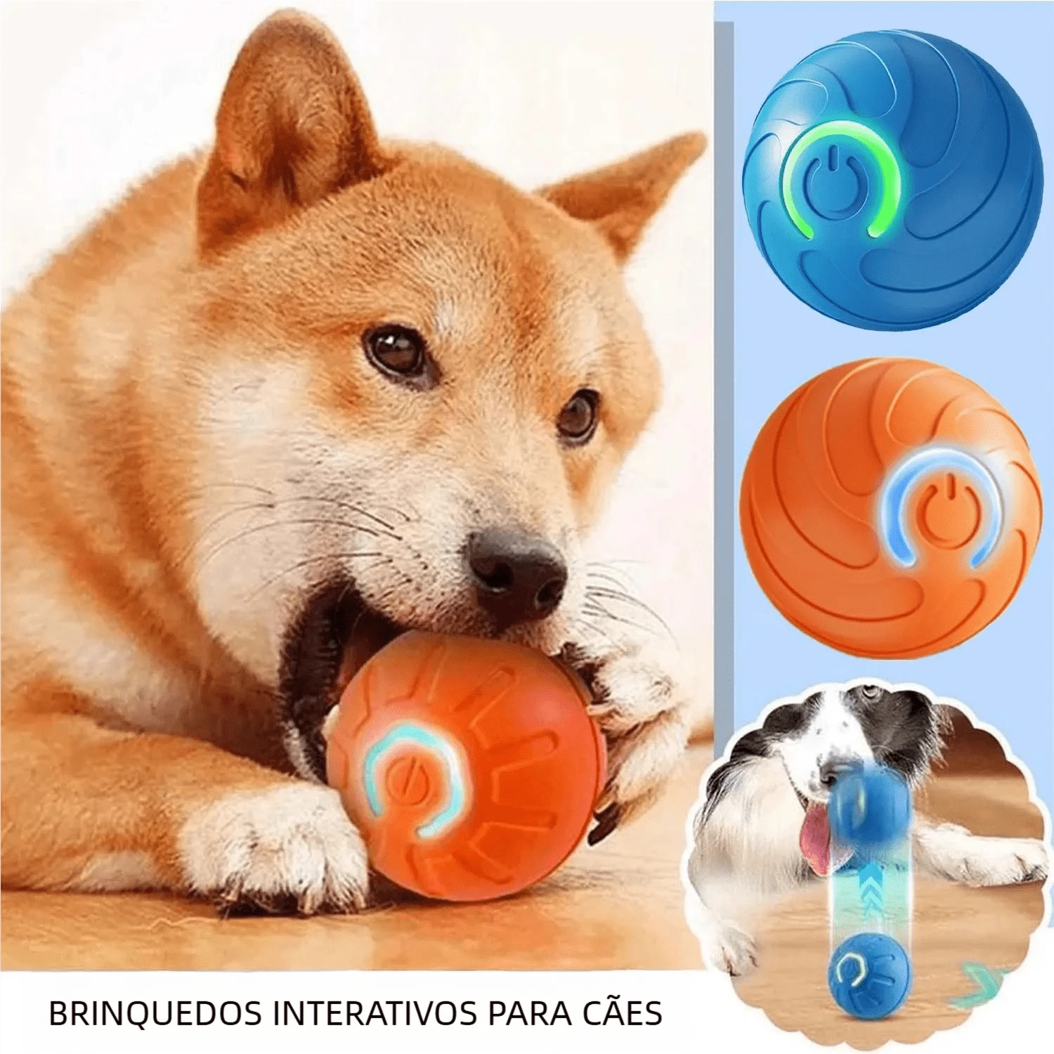 Brinquedo Interativo para Cachorro - Bolinha Eletrônica Recarregável USB