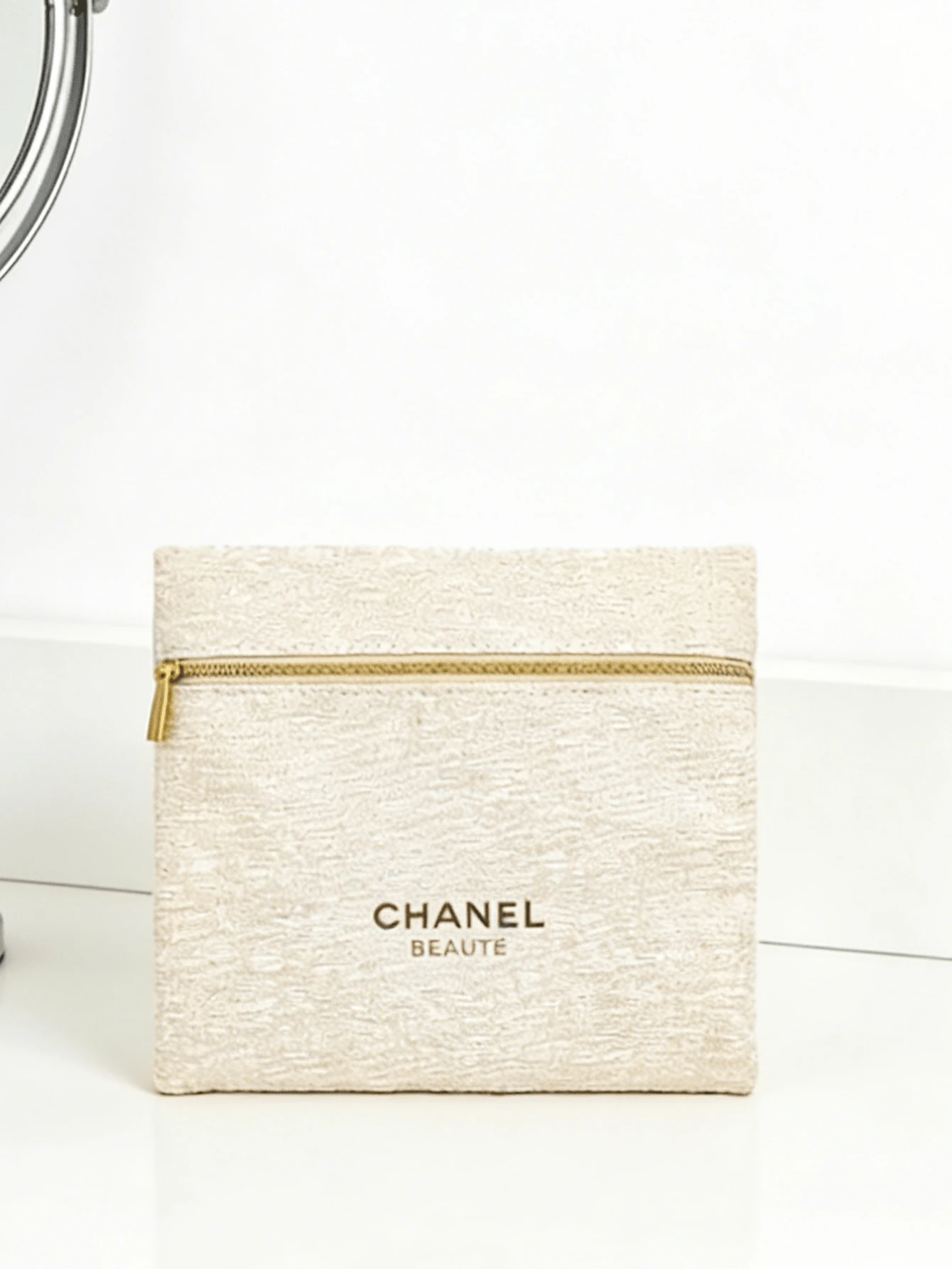 CHANEL Túi đựng mỹ phẩm vuông màu bạch kim dung tích lớn, túi đựng đồ trang điểm di động, túi xách trang điểm - bạch kim - Xem 1