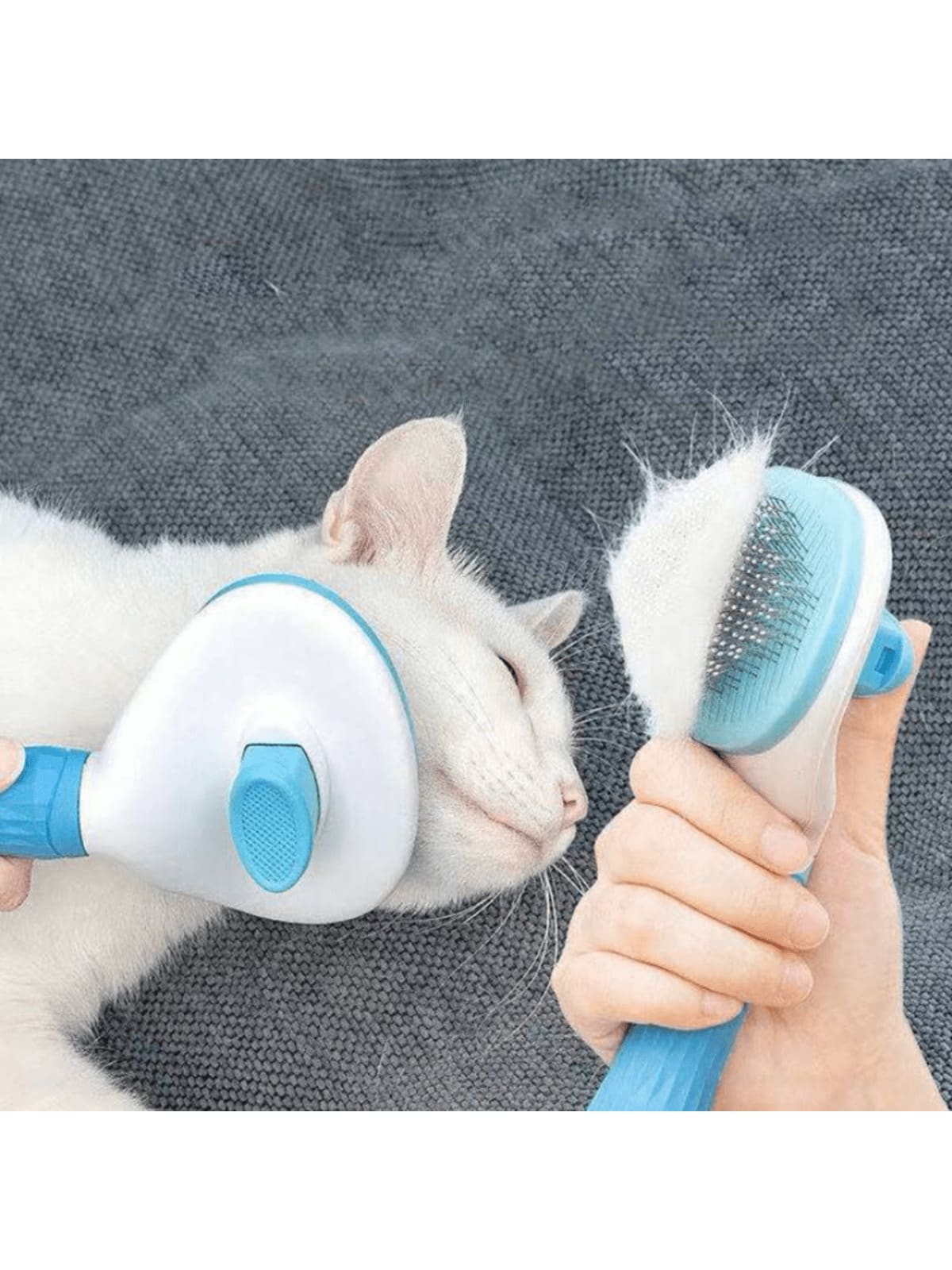 1 pieza/2 piezas Peine quitapelo para mascotas, peine de dientes finos para mascotas, quita pulgas, con botón de presión para eliminar pelusa, peine para desenredar, cepillo de belleza automático para perros y gatos. En primavera y verano, cuando las mascotas mudan su pelaje, este puede eliminarse de manera efectiva.